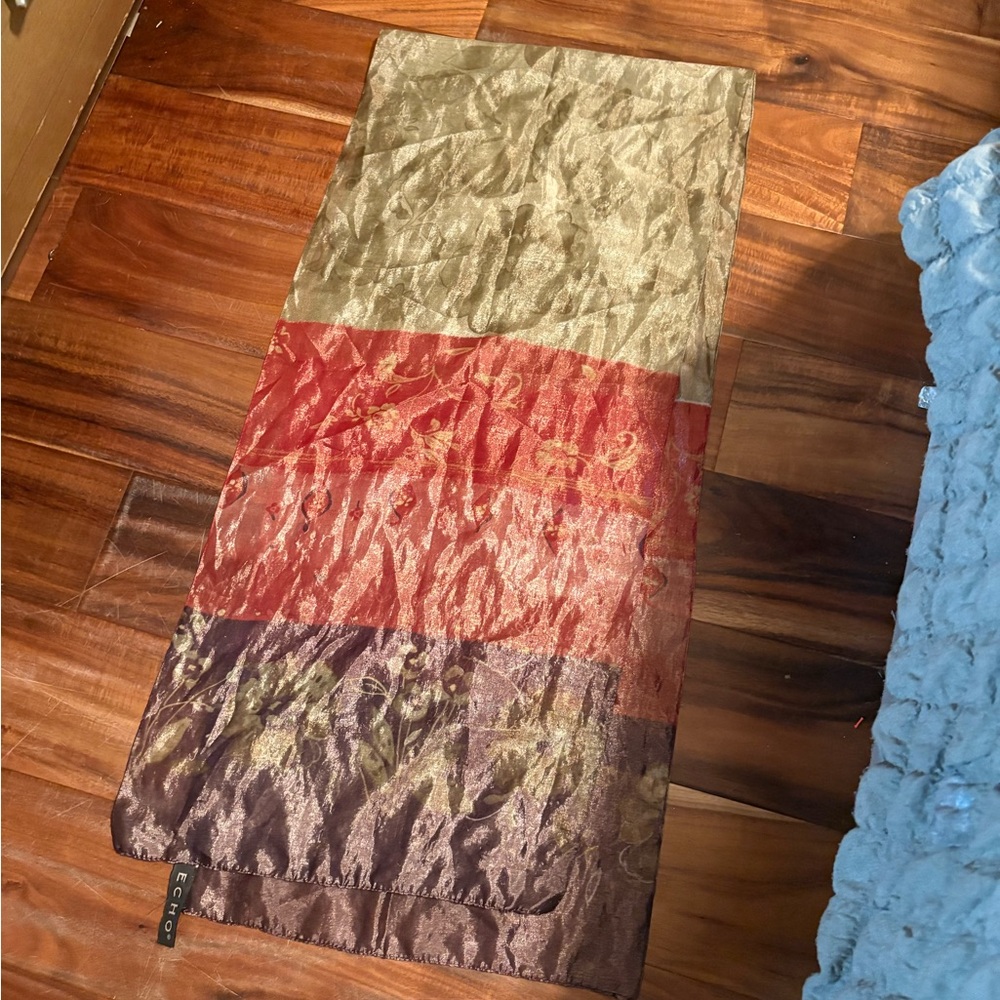 Echo Made in Italy Silk Scarf Metallic Color Block (0750)
